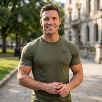 تیشرت مردانه بیسکوییتی یقه گردXXL_XL