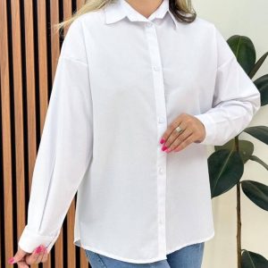 شومیز پیراهنی زنانه بیسیک سایزبندی 1-2