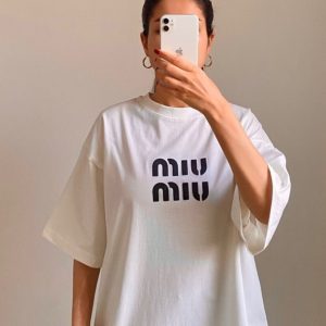 تیشرت باکسی زنانه miumiu فری سایز تا XXXL