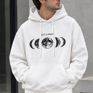 هودی کلاه دار طرح ماه سایزبندی L_XL
